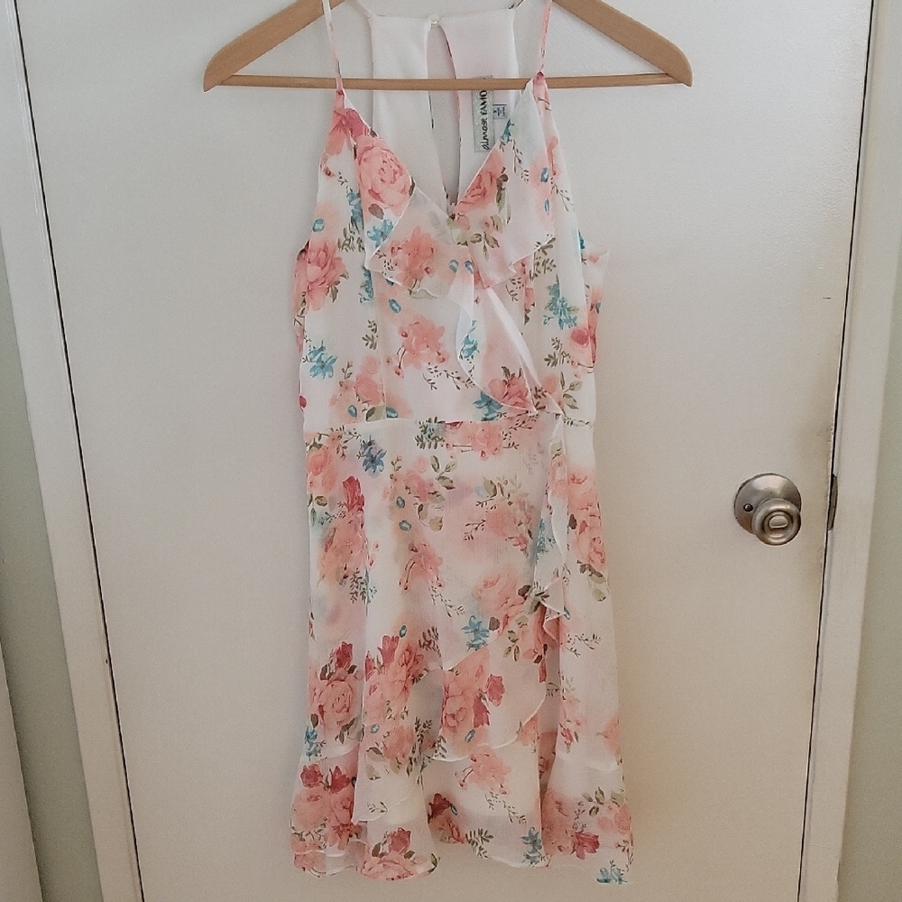 Floral Spaghetti Strap Dress By Almost Famous, Sz Small